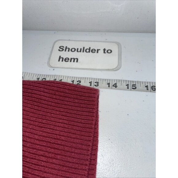 Aritzia Sweater‎ size S Wilfred Rebecca Merino wool Cropped Turtleneck Red/Pink - Picture 5 of 9